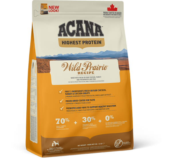 NS CANADA EMEA APAC ACANA Highest Protein Wild Prairie Dog Front Right 2kg_130