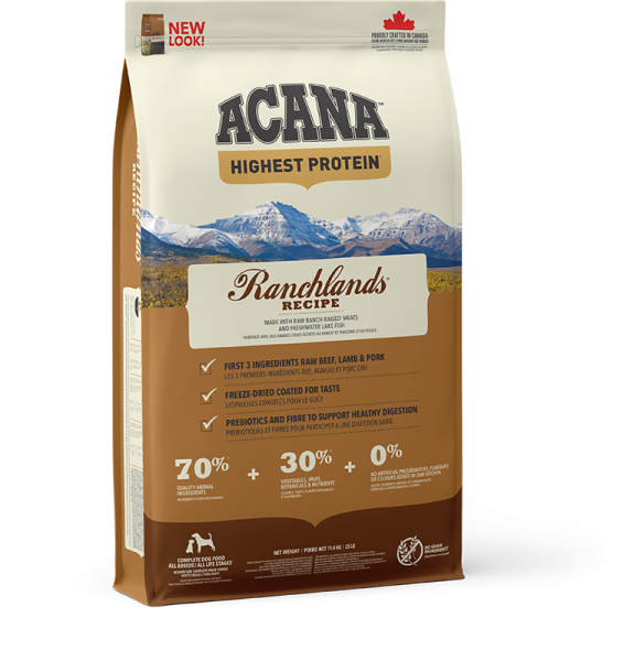 NS CANADA EMEA APAC ACANA Highest Protein Ranchlands Dog Front Right 114kg_144