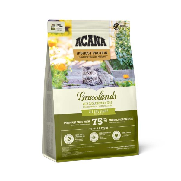 ACANA Cat Highest Protein Grasslands 18kg Front Right EMEA APAC_1232